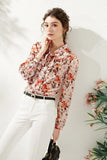 Floral Silk Bowknot blouse