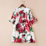 Primetime Looks-Flowery Blouse and Elastic Pants in Set
