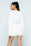 Fluffy crop top and skirt set