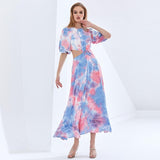 FREA Cut-out Waist Midi Dress in colors