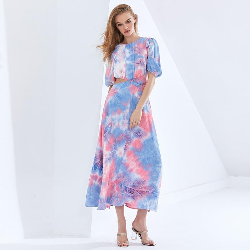 FREA Cut-out Waist Midi Dress in colors