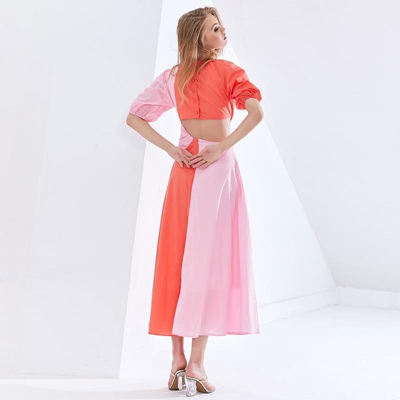 FREA Cut-out Waist Midi Dress in colors