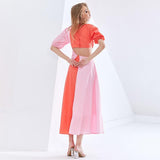FREA Cut-out Waist Midi Dress in colors