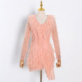 FREYA Ruffled Mesh Mini Dress in colors