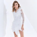 FREYA Ruffled Mesh Mini Dress in colors