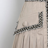 Fringe Lace Trim Midi Skirt