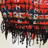 Fringes and Chains Crop Plaid Top