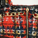 Fringes and Chains Crop Plaid Top