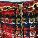 Fringes and Chains Tweed Mini Skirt