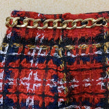 Fringes and Chains Tweed Mini Skirt