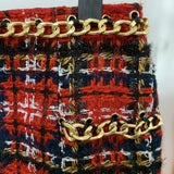 Fringes and Chains Tweed Mini Skirt