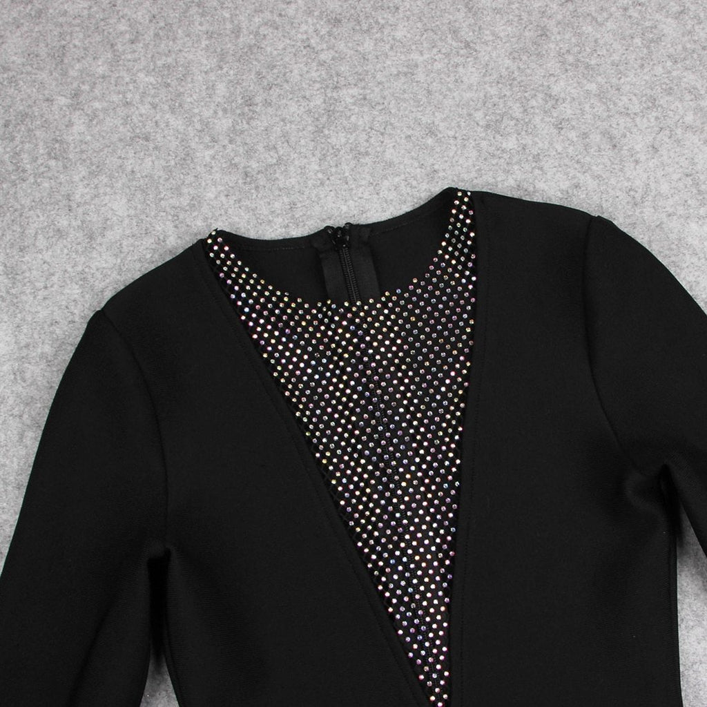 GEMIMA fishnet patchwork dress in colors
