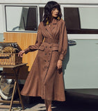 GIANNI BE GOOD Double-Breasted Flare Sleeved belted trench-Primetime Looks