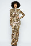 GINA Leopard Print Maxi Dress