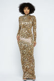 GINA Leopard Print Maxi Dress