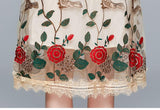 GIOLLI embroidered mesh midi dress