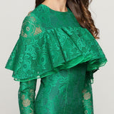 GRACIELLA ruffled midi dress in jade