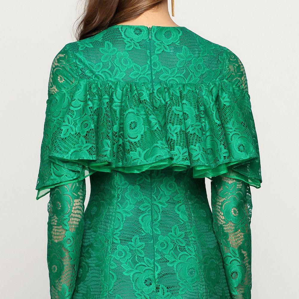 GRACIELLA ruffled midi dress in jade