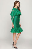 GRACIELLA ruffled midi dress in jade