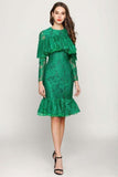 GRACIELLA ruffled midi dress in jade