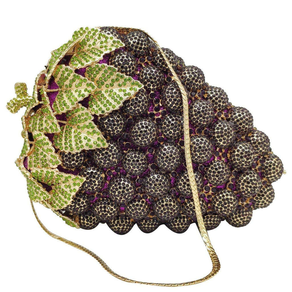 GRAPE embellished party purse
