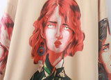 Grumpy redhead printed oversize pullover-Primetime Looks
