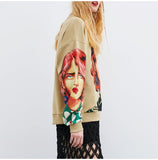 Grumpy redhead printed oversize pullover-Primetime Looks