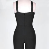 Primetime Looks-Halter party jumpsuit in black