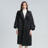 High-Neck Roomy Belted Coat in colors