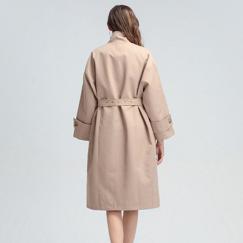 High-Neck Roomy Belted Coat in colors