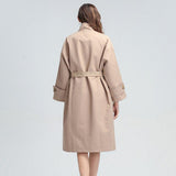 High-Neck Roomy Belted Coat in colors