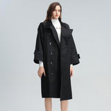 High-Neck Roomy Belted Coat in colors