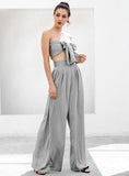 Primetime Looks-High-waisted tube pants and top in gray