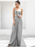Primetime Looks-High-waisted tube pants and top in gray
