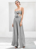 Primetime Looks-High-waisted tube pants and top in gray