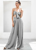 Primetime Looks-High-waisted tube pants and top in gray