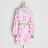 Primetime Looks-Hollow-out Crop Top & Skirt Set