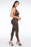 Primetime Looks-Hologram Sparkled Open Back Jumpsuit