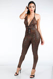 Primetime Looks-Hologram Sparkled Open Back Jumpsuit