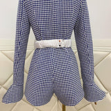 Houndstooth Playsuit with detachable bow