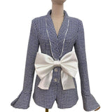 Houndstooth Playsuit with detachable bow