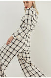 Primetime Looks-Houndstooth V-Neck twill belted jumpsuit