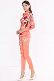 Primetime Looks-ICHIKA floral orange peach shirt & pant set
