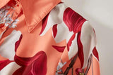 Primetime Looks-ICHIKA floral orange peach shirt & pant set