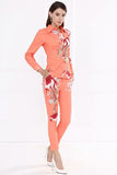 Primetime Looks-ICHIKA floral orange peach shirt & pant set