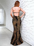 IZZA Crushed Gold Evening Gown