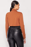 JANAE Deep-v Cropped Blazer Bodysuit