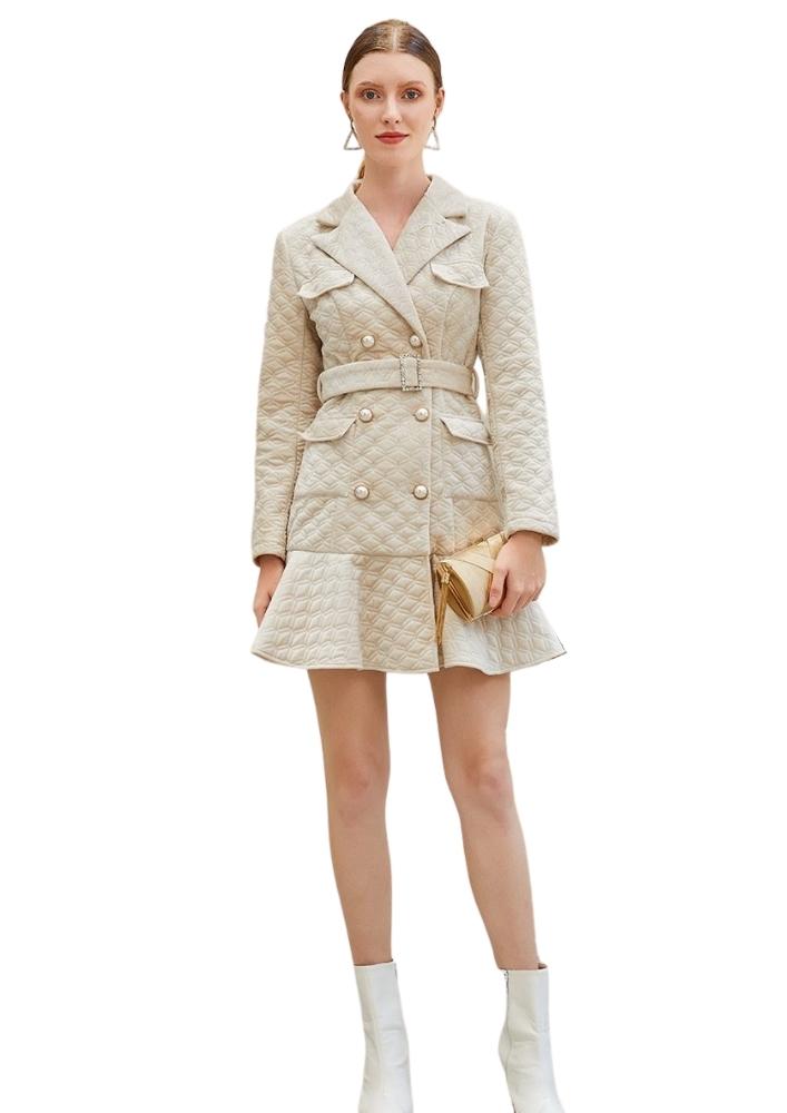 JANE quilted safari dress in ivory