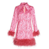 JAZZY feathers mini dress in pink