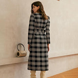 JENNA belted plaid trench